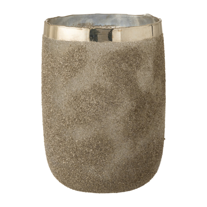 J-Line photophore Frosty Rond - verre - argent - extra large