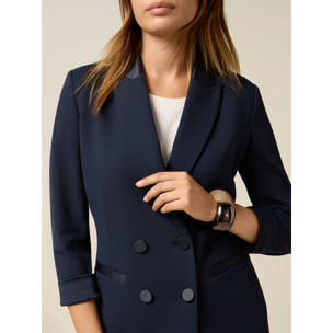 Oltre - Blazer doppiopetto con bottoni foderati - Blu
