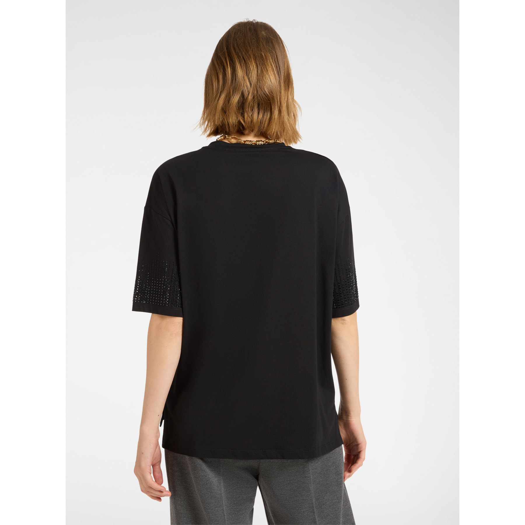 Elena Mirò - T-shirt ricamata - Nero