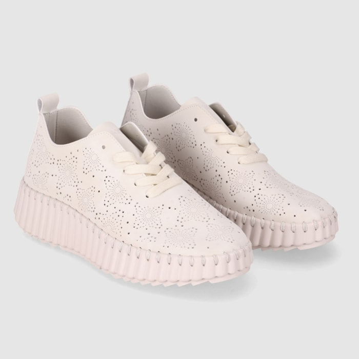 Zapatos de Piel Sintética - Beig - Tacón: 3 cm