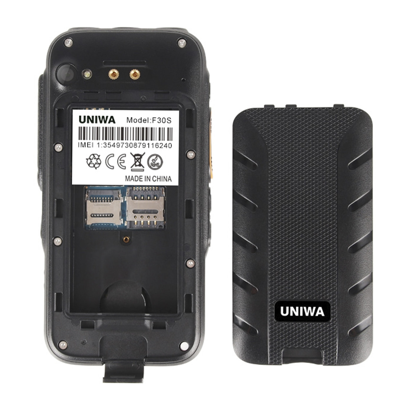 DAM Smartphone  Rugerizado F30S 4G, Android 8.1 Oreo, 1GB RAM + 8GB. Pantalla 2,8''. 13mpx + 5mpx. GPS. Con Zello Walkie Talkie.Altavoz 2W. Antena amplificadora. 6,4x2,3x13 Cm. Color: Negro