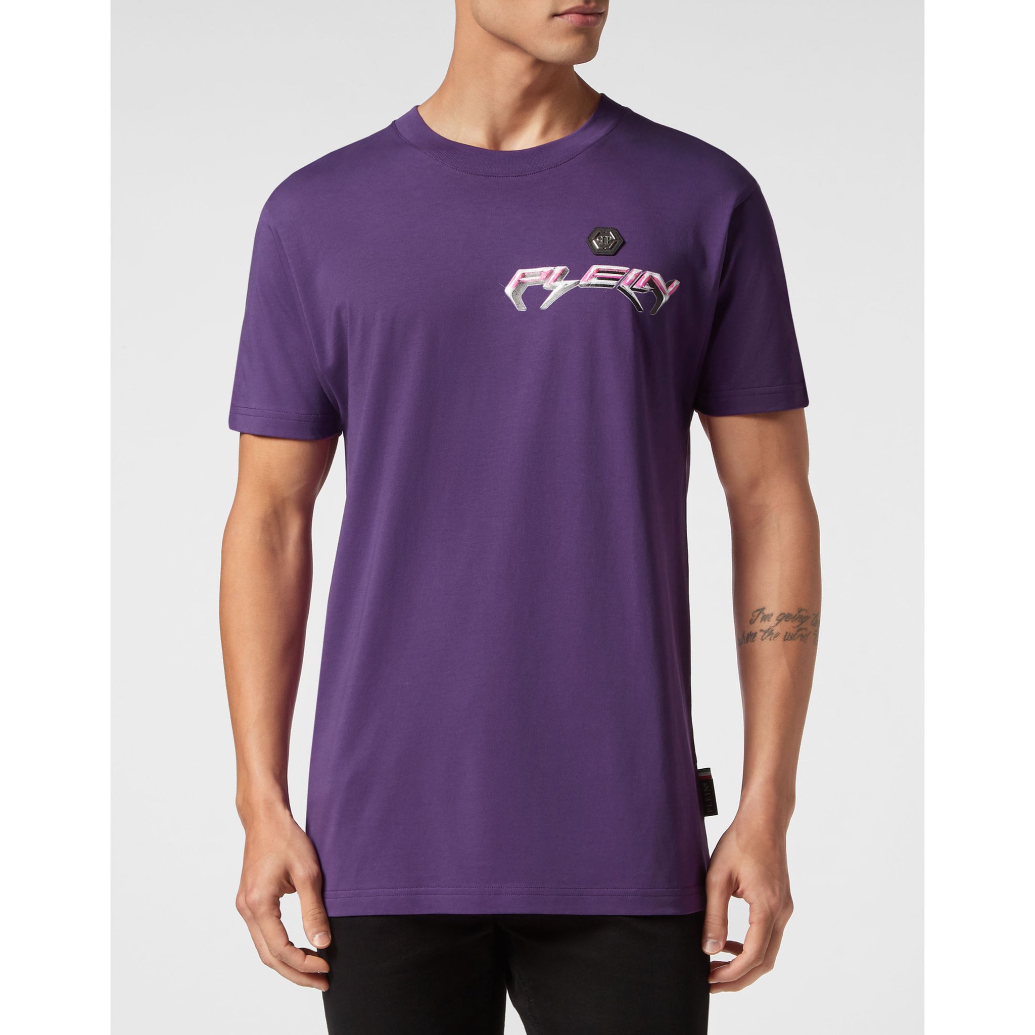 PHILIPP PLEIN T-Shirt Round Neck CHROME