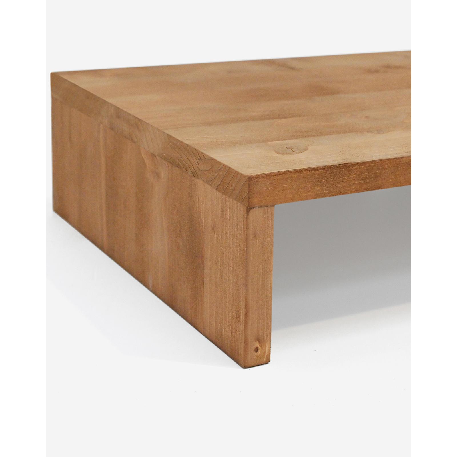 Support pour surélever le moniteur de l'écran d'ordinateur en bois massif ton chêne foncé 50x25cm Hauteur: 8.5 Longueur: 50 Largeur: 25