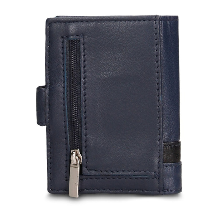 Portafoglio uomo in vera pelle - Modello Novara Chic - Casual - 7.5 x 10.0 x 2.0 cm