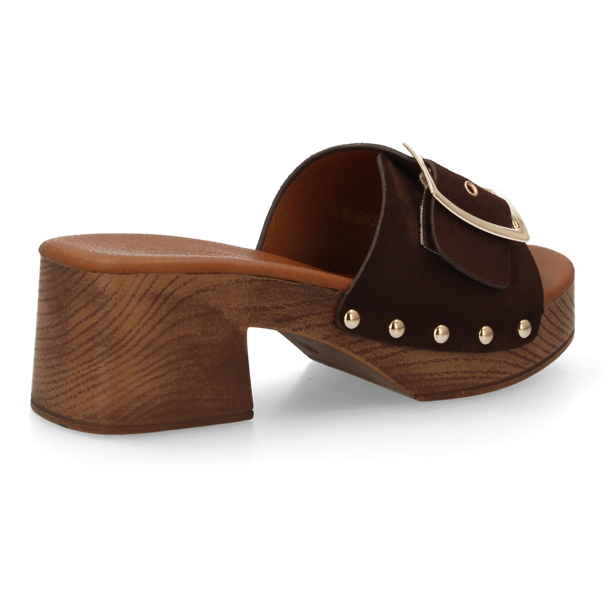 Sandalia tacon tipo zueco mujer