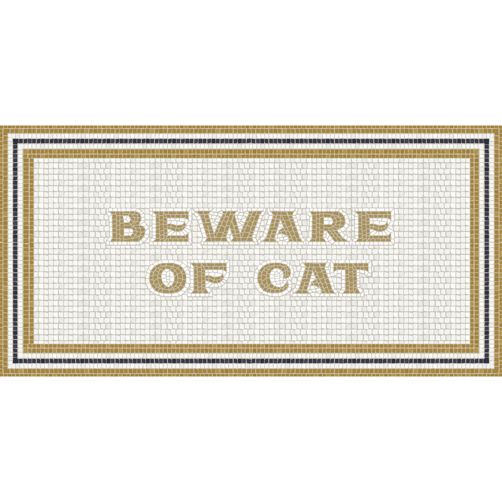 Alfombras vinílicas de Ceramiko - Mosaico romano "Beware of cat"