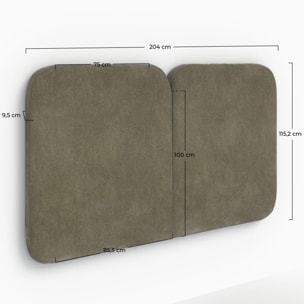 Tête de lit en tissu vert olive 160 cm - Etna