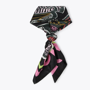 Foulard satinato foglie rigogliose