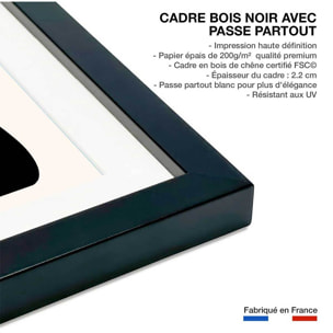 Affiche fleurs Madame et monsieur deco Affiche + cadre en bois - Noir