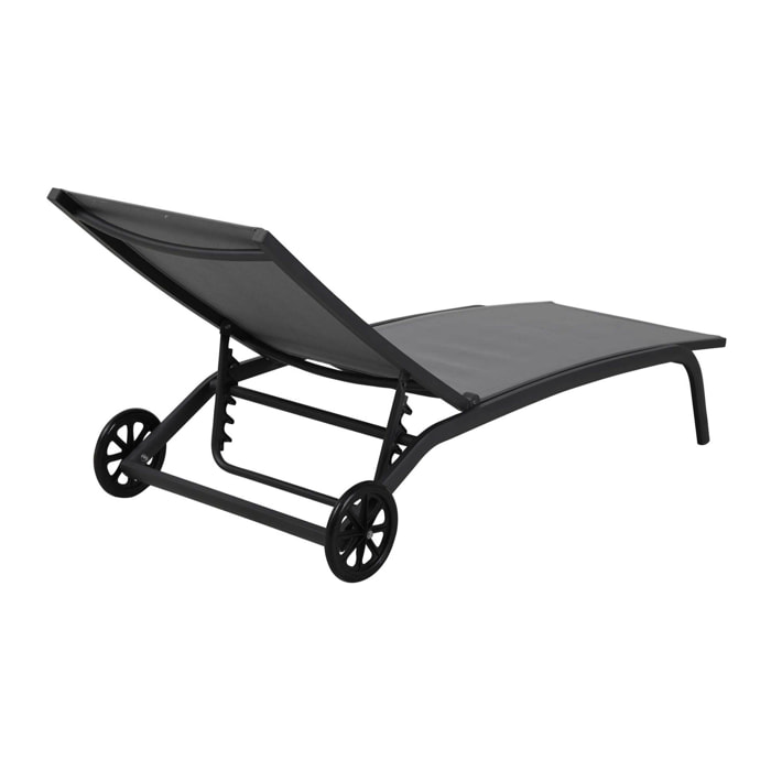 Set 2 Tumbonas – Aluminio y textilene gris