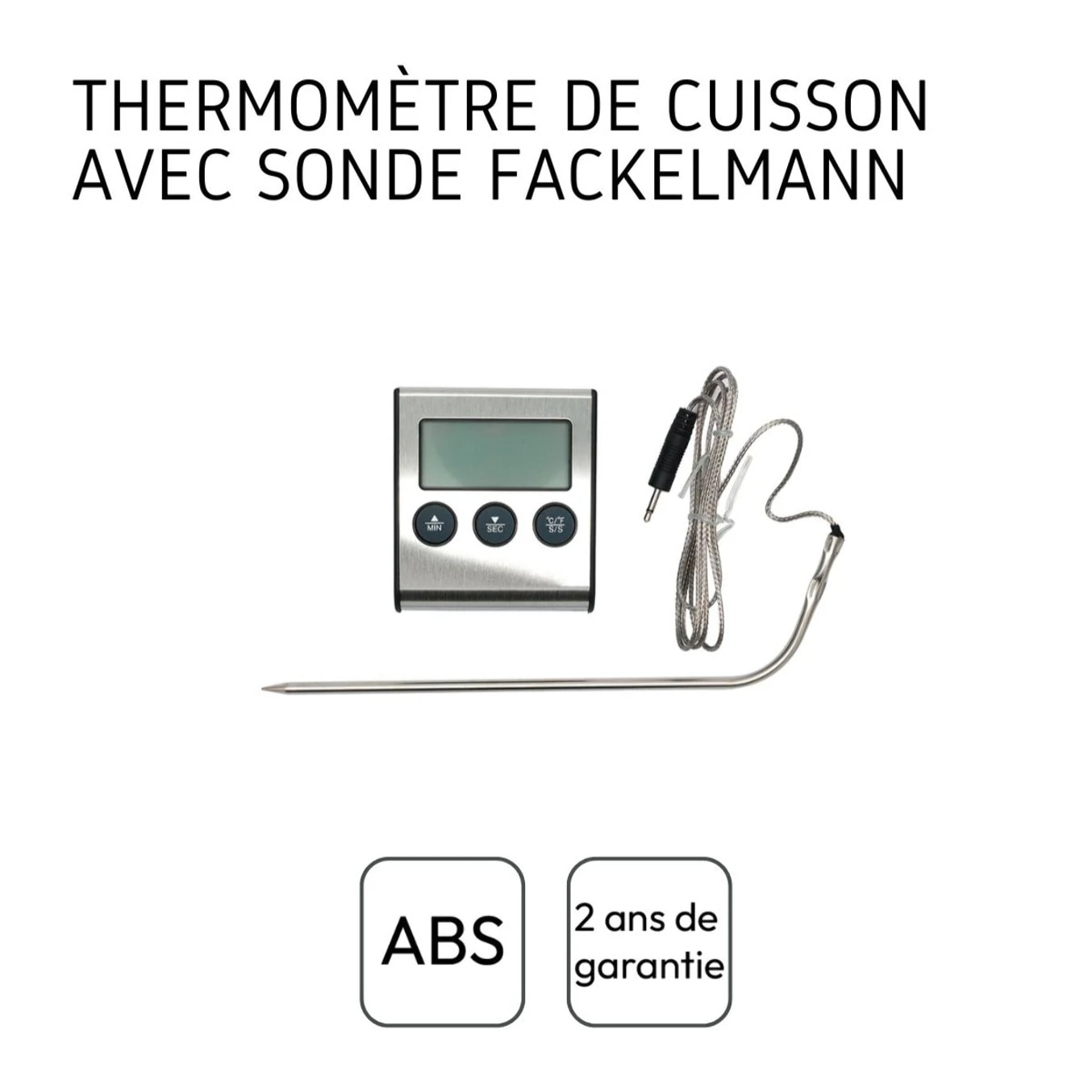 Ensemble de 2 Thermomètres de cuisson digital à sonde Fackelmann