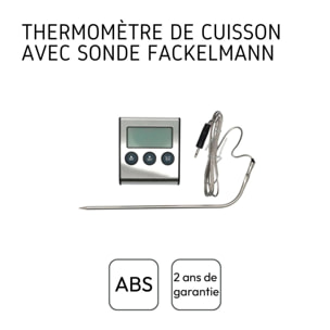 Ensemble de 2 Thermomètres de cuisson digital à sonde Fackelmann