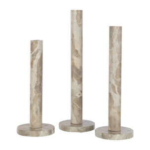 J-Line bougeoir Marbre - pierre - beige - set de 3