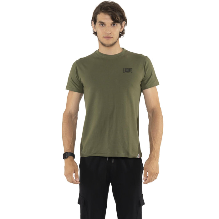 T-shirt da uomo in cotone elasticizzato a manica corta con logo piccolo "Basic"