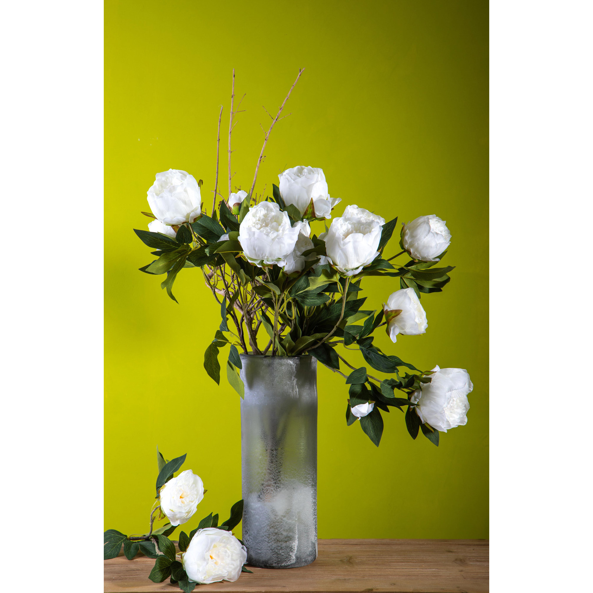 Peonia Con 3 Fiori. Altezza 74 Cm - Pezzi 4 - 17,8X74X27,9cm - Colore: Bianco - Bianchi Dino - Fiori Artificiali