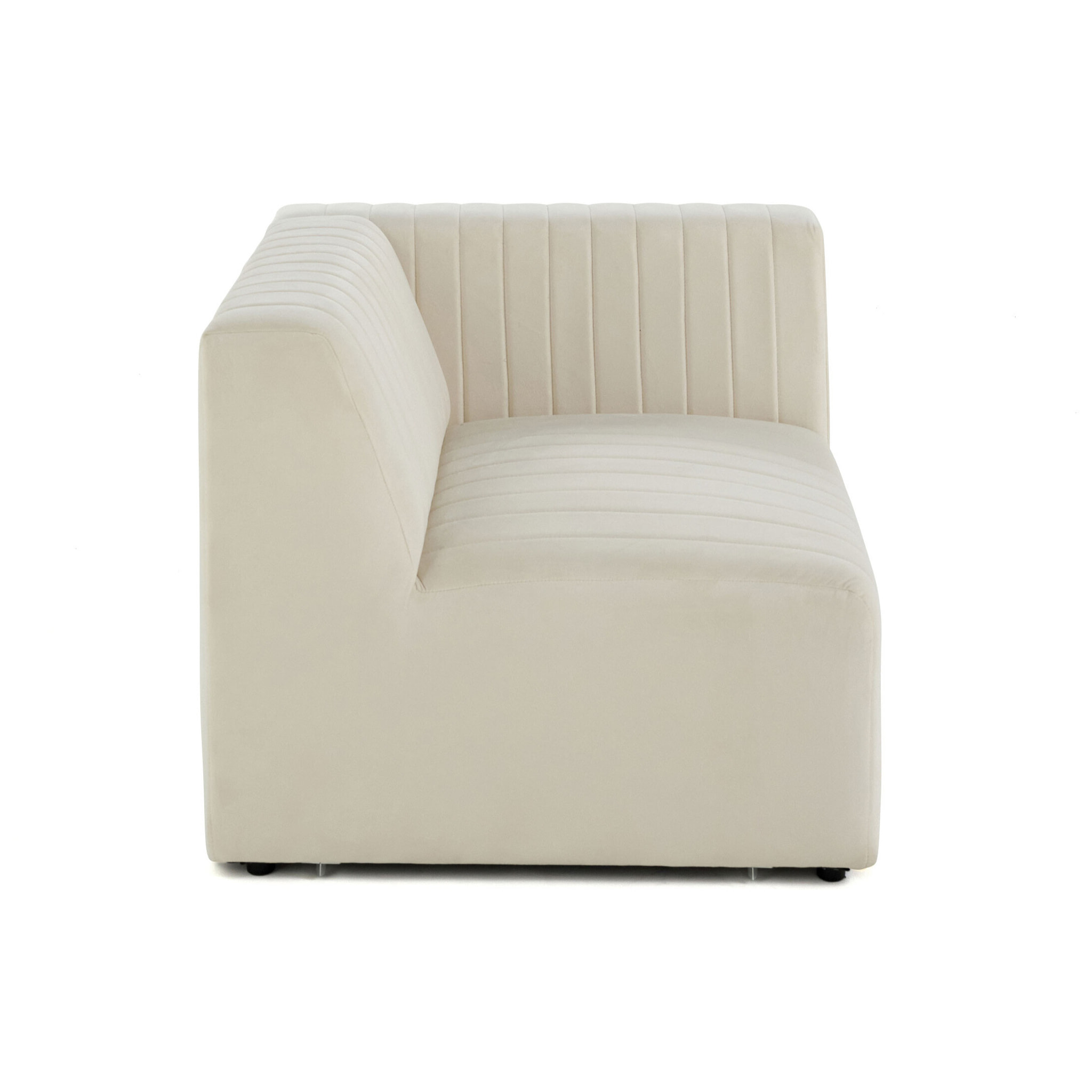 Nova - module d'assise droit - en velours - Beige