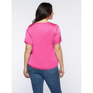 Fiorella Rubino - Blusa de raso fucsia - Fuchsia