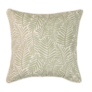Cojín Lino Hojas Verdes 45x13x45 Cm