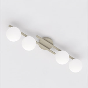 Lampada a sospensione KAIRO in acciaio beige e vetro opalino