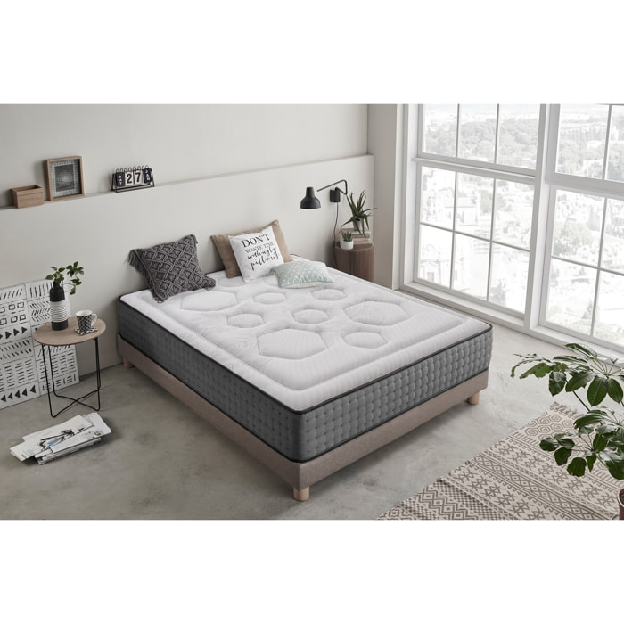 Matelas Hexacare | ressorts ensachés |Épaisseur +/- 28 cm, 2 places - Moonia