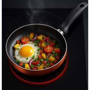 set de batería de cocina de 12pc en acero inoxidable + 3 sartenes ø16ø20ø24cm bronce metalizado en aluminio prensado