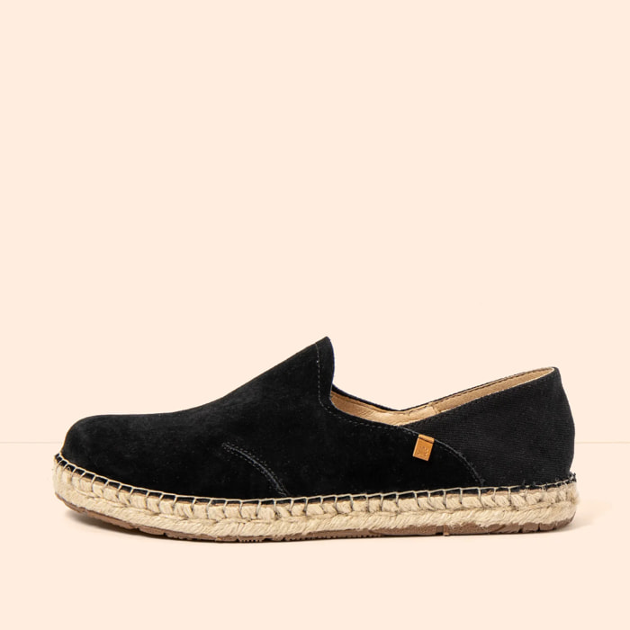 Zapatos N677 SILK SUEDE-COTTON BLACK / CAMPOS color Black