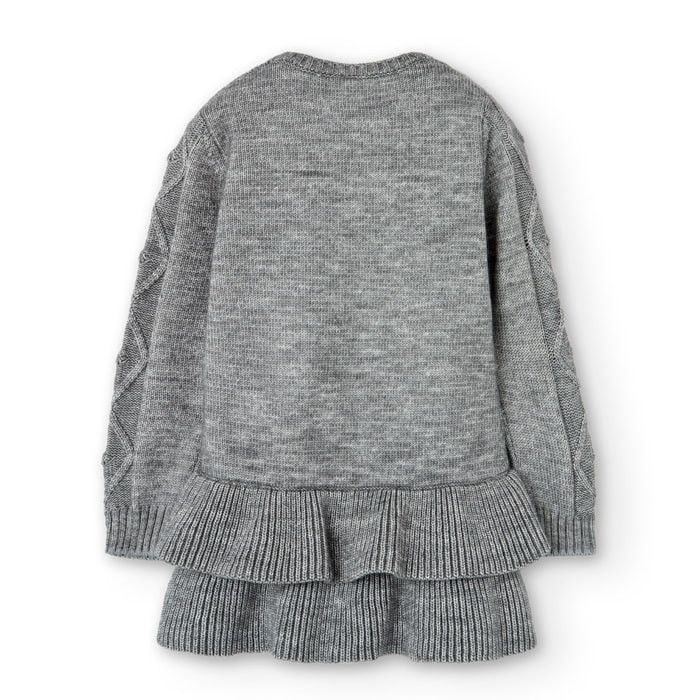 Vestido tricotosa trenzado de niña