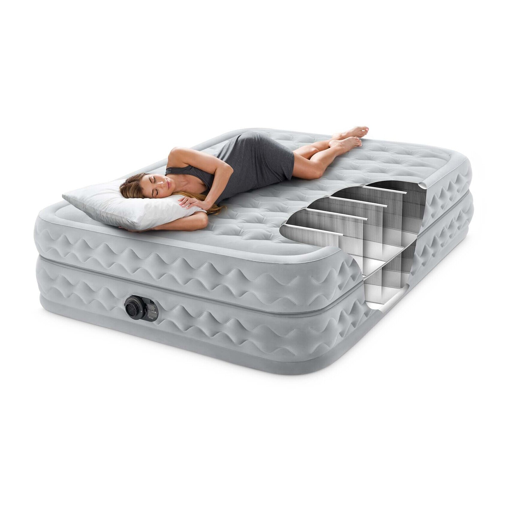 Intex Materasso Dura-Beam Supreme Air-Flow Autogonfiante, 152x203x51 cm