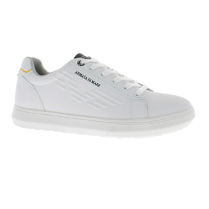 Armata di Mare Scarpe Uomo Court Sneakers Casual con Soletta Rimovibile in Memory Foam AMU S24M532 Off White Black