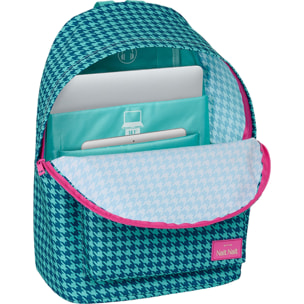 Mochila grande ordenador "pata de gallo verde"