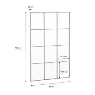 Miroir rectangulaire industriel acier noir - 80 x 120 x 2.5 cm - Terry