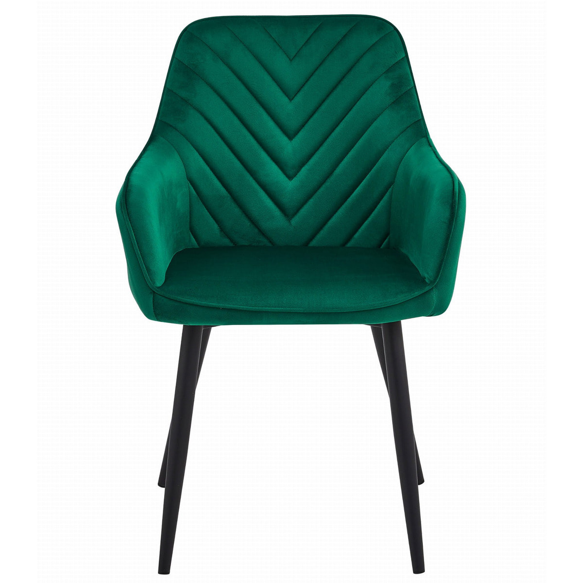 Sedia Nana in Velluto Verde Smeraldo con Gambe Nere