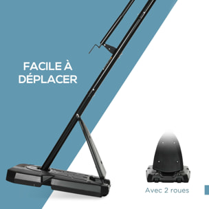 Panier de basket-ball sur pied avec base de lestage sur roulettes hauteur réglable 2,93-3,5 m acier PC noir