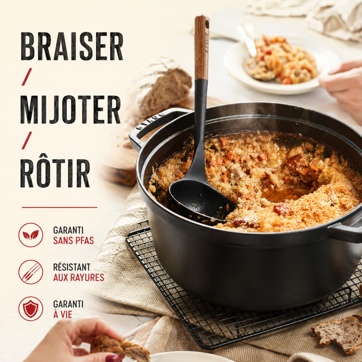 STAUB Cocotte ovale 33 cm, Truffe blanche