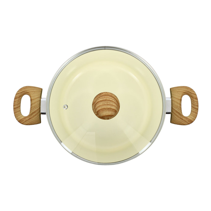 Faitout 24cm avec revêtement céramique crème - tous feux COLORAMA