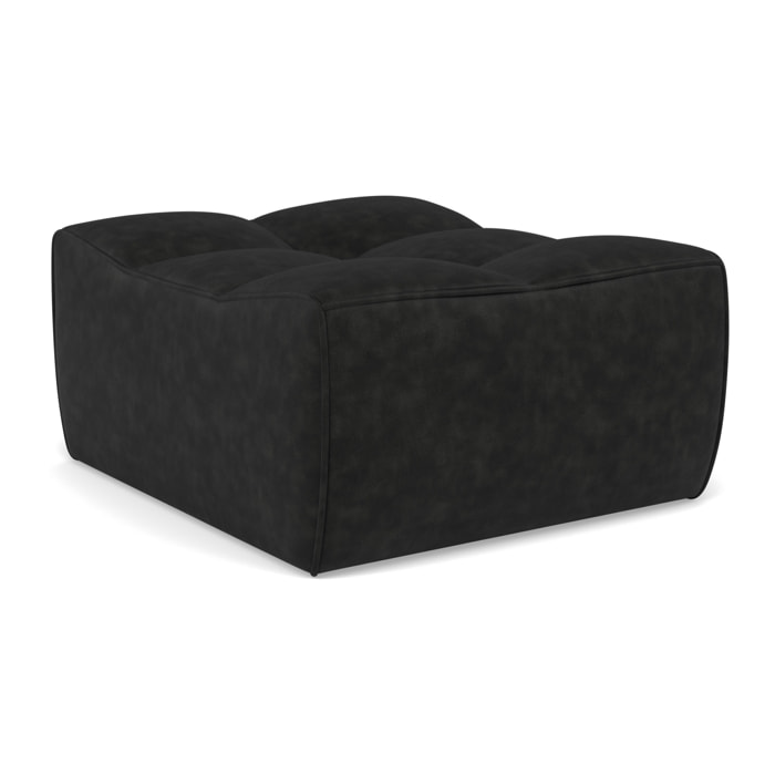 Alya - pouf en simili - Noir