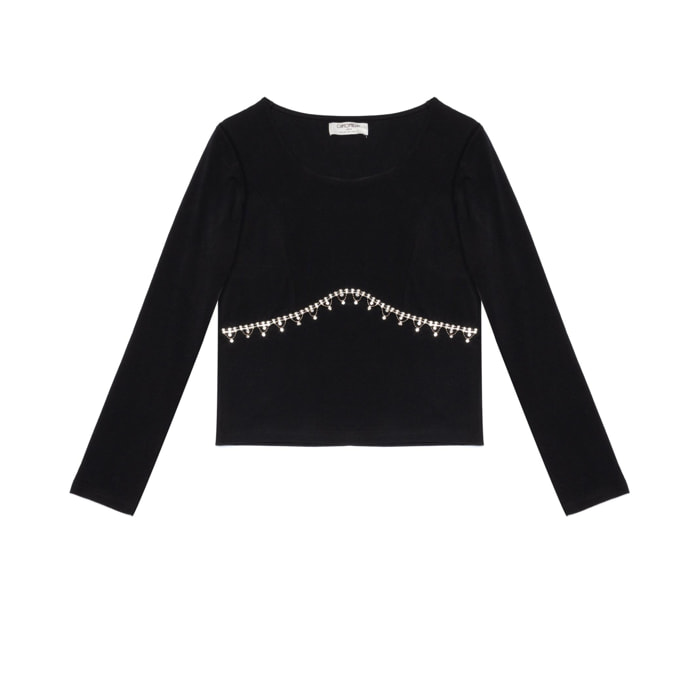 Camomilla - T-shirt SHAWNA in cotone, nero (46)