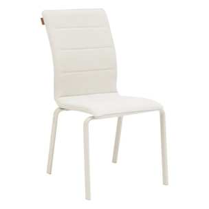 Chaise de jardin empilable "Diese" ivoire & argile aluminium et texaline