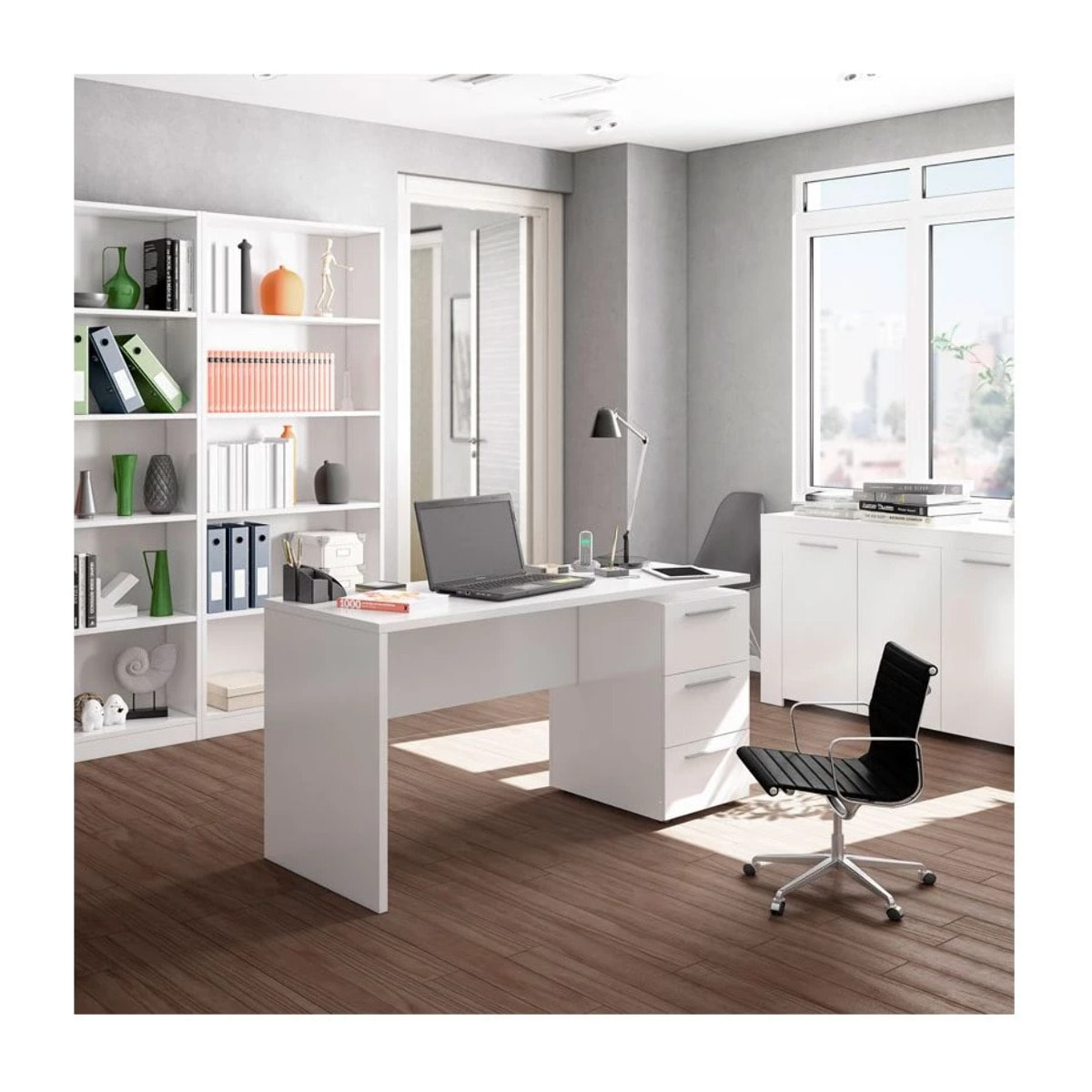 Mesa de escritorio Stylus Blanco Artik (Blanco Mate)