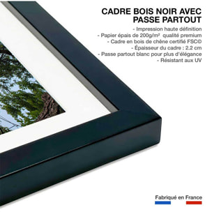 Affiche bord de lac Affiche sous cadre noir