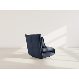 Candice - Banquette 1 place convertible clic-clac en velours côtelé - Bleu nuit
