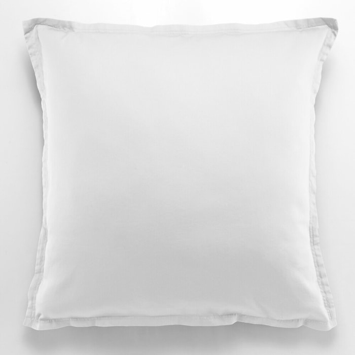 Paire de Taies D'oreiller 100% Satin De Coton 105 Fils Blanc