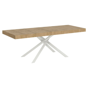 Table extensible 90x180/284 cm Karida Premium chêne nature pieds blanc