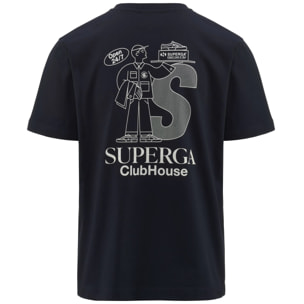 T-Shirts & Top Superga Uomo Donna Blu T-Shirt Superga Clubhouse