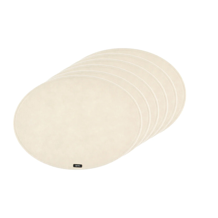 Set de table ovale - 6 pièces - Feutre recyclé beige