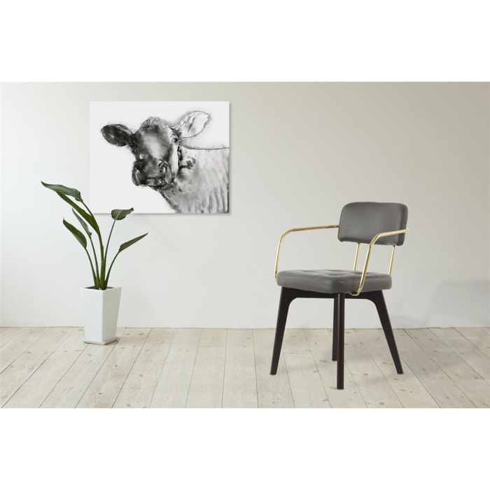 Sedia di design Manchester in ecopelle antracite e metallo oro