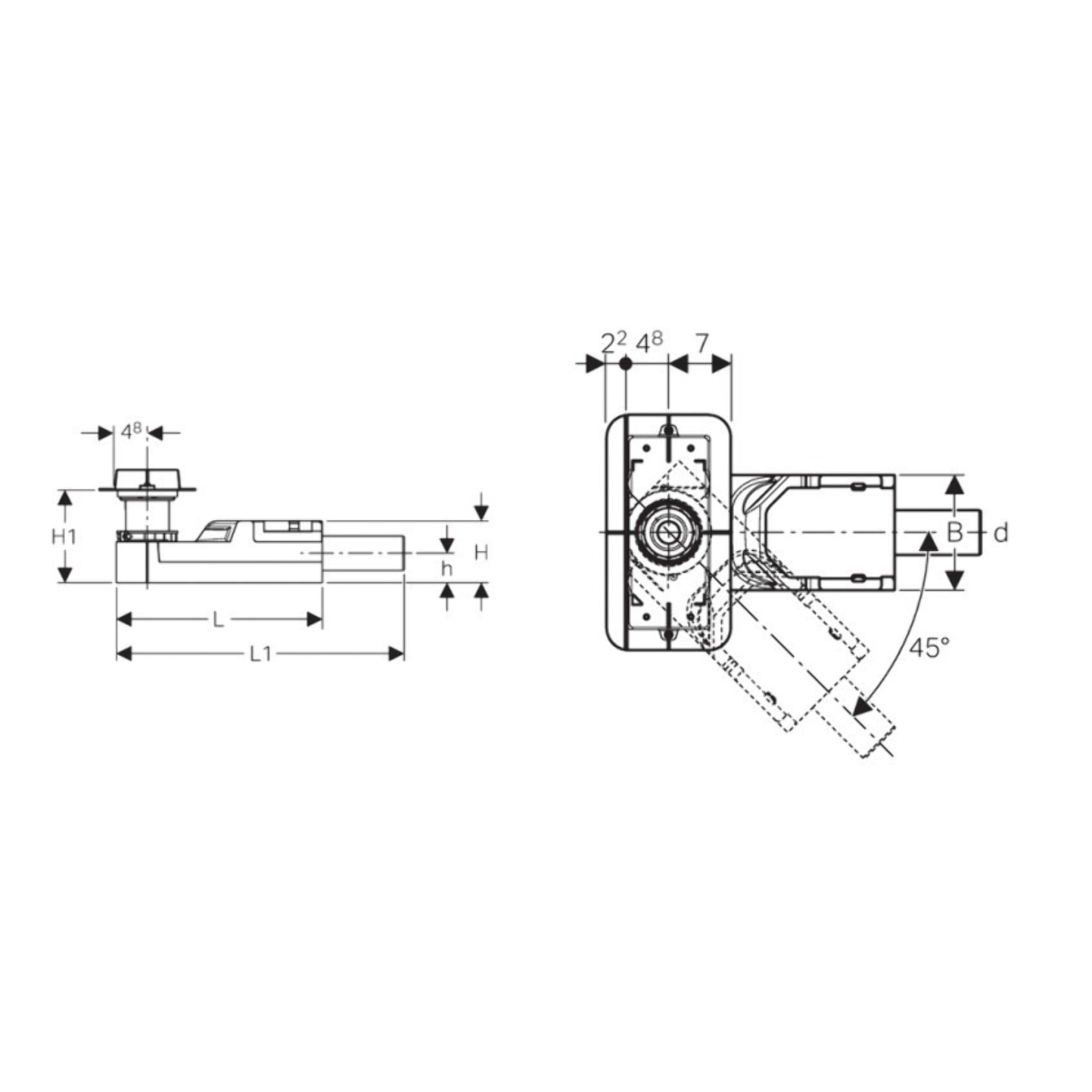 CleanLine Kit d'encastrement pour canivelles de douche, hauteur de chape à partir de 65mm (154.152.00.1)