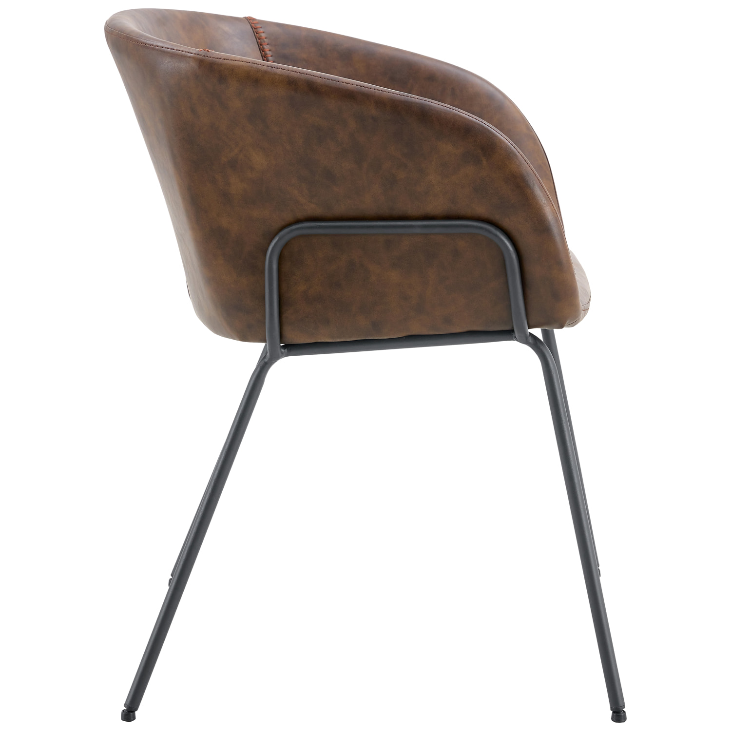 Lot de 2 chaises en simili marron ANDRÉ