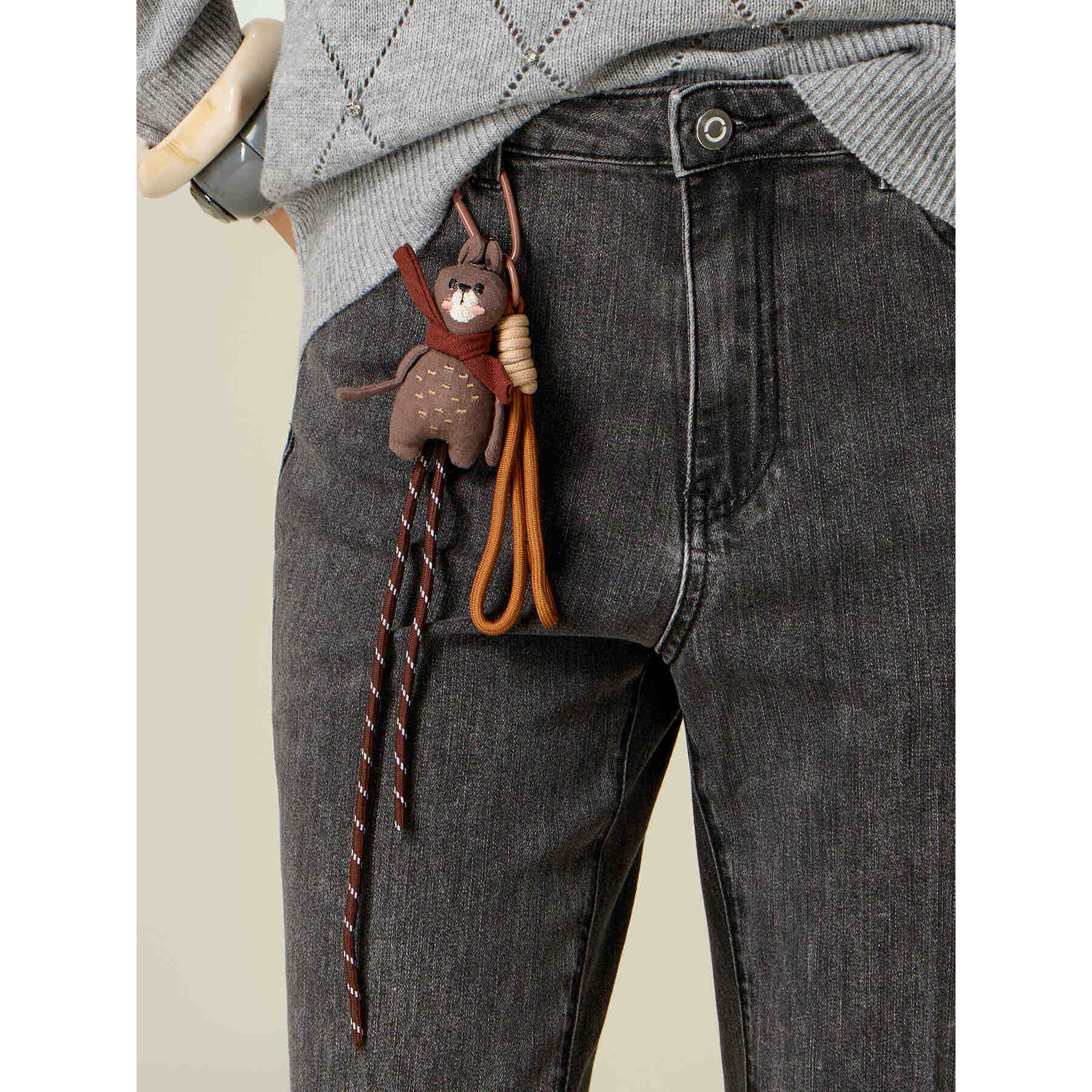 Oltre - Jeans flare in denim grigio - Grigio