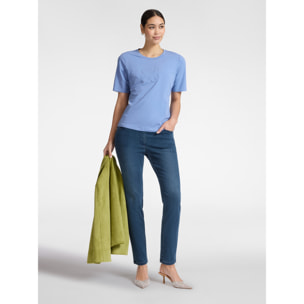 Elena Mirò - Camiseta de algodón con logo Monogram - Light - blue